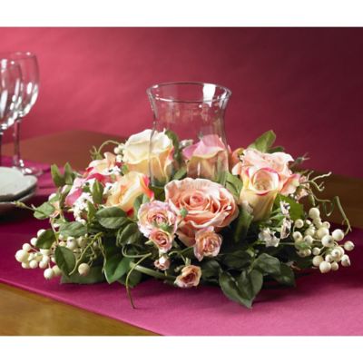Image showing  16 in. Rose Candelabrum Silk Flower Arrangement