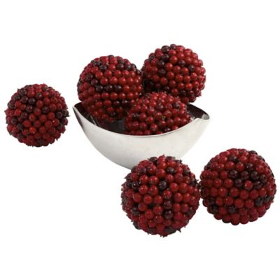 Nearly Natural Artificial Red Berry Balls, 5 in., 6 pc.