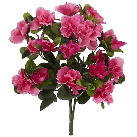 Nearly Natural 13 in. Azalea Artificial Plants, 4-Pack