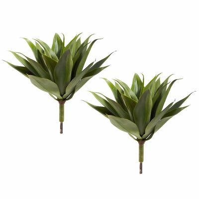Nearly Natural 17 in. Agave Succulent Plants, 2-Pack