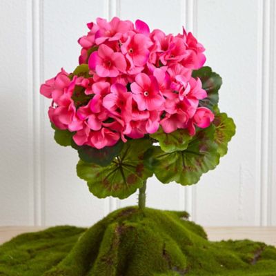 Image showing  13 in. Artificial Indoor/Outdoor UV-Resistant Geranium Bushes, 4 pc.