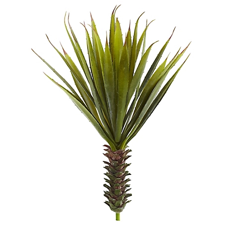 Nearly Natural 23 in. Spiky Agave Artificial Succulent Plants, 2 pk.