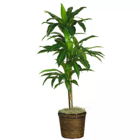 48" Nearly Natural Dracaena Silk Plant with Basket Real Touch Artificial Plants & Flowers