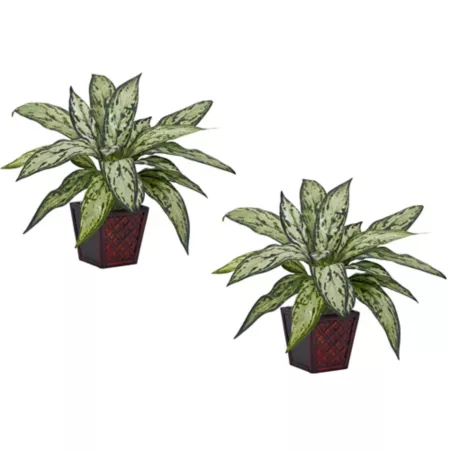 Almost Natural Silver Queen Silk Plants 2 Pack Artificial Plants & Flowers