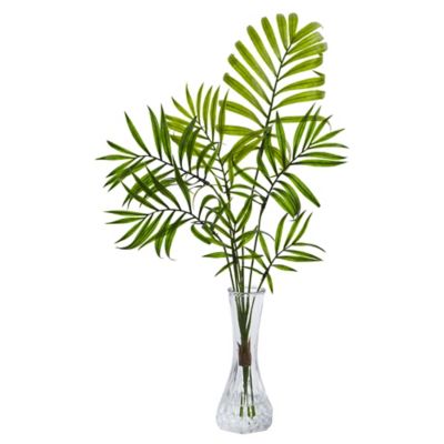 Image showing  19 in. Artificial Mini Palm Plants in Vases, 3 pc.