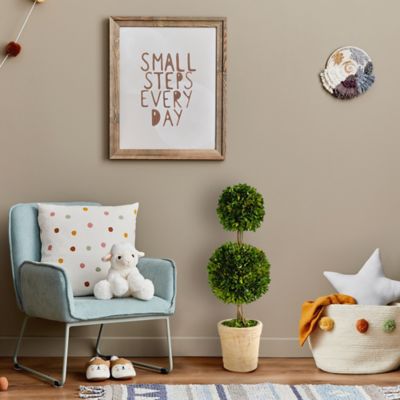 Image showing  2.5 ft. Artificial Preserved Boxwood Double Ball Topiary Tree in Decorative Planter