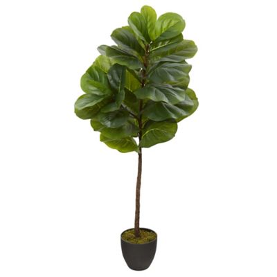 Nearly Natural 46 in. Fiddle Leaf Artificial Tree, Real Touch Feel