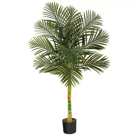 Nearly Natural 5' Artificial Gold Cane Palm Tree Artificial Plants & Flowers