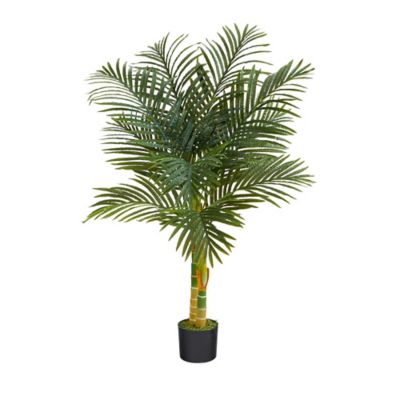 Nearly Natural 4 ft. Golden Cane Artificial Palm Tree