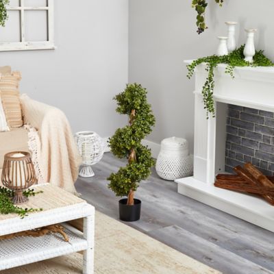 Image showing  33 in. Artificial Indoor/Outdoor Boxwood Topiary Spiral Tree