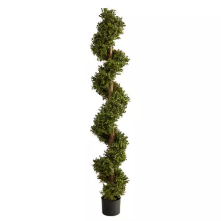 Nearly Natural 6' Boxwood Spiral Topiary Artificial Tree Artificial Plants & Flowers