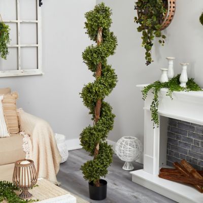 Image showing  6 ft. Boxwood Spiral Topiary Artificial Tree