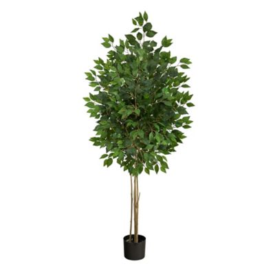 Nearly Natural 64 in. UV-Resistant Ficus Artificial Tree