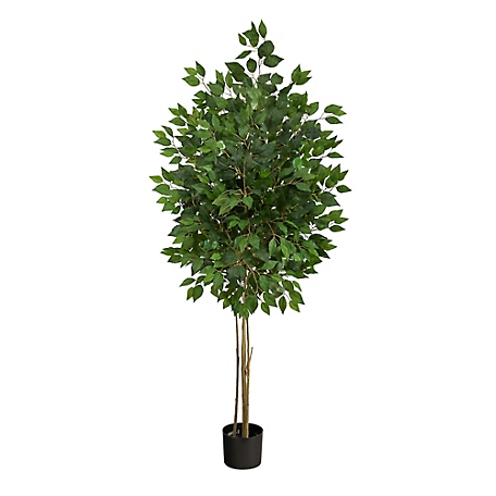 Nearly Natural 64 in. UV-Resistant Ficus Artificial Tree