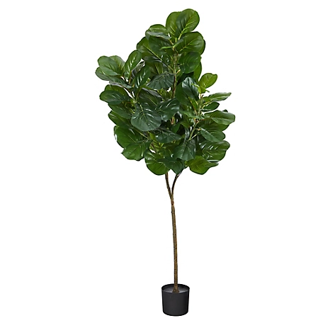 Nearly Natural 6 ft. Fiddle Leaf Fig Artificial Tree, 11 in. W