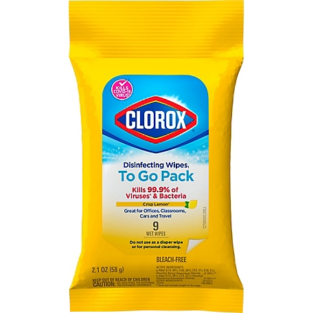 Clorox Disinfecting Wipes to Go, Crisp Lemon, 60137