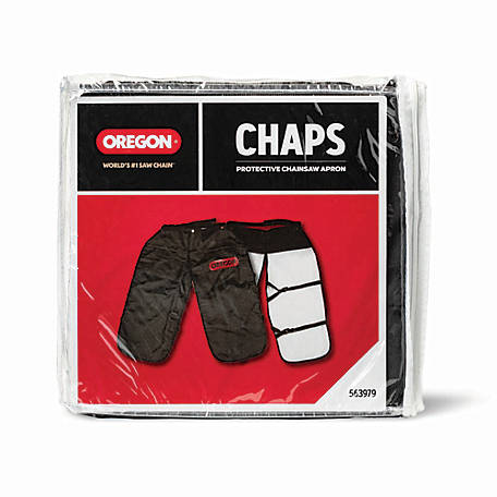 Oregon Protective Chainsaw Chaps, Black, 8 Layers of Breathable Warp Knit Chainsaw Protection, One Size Fits All (563979)