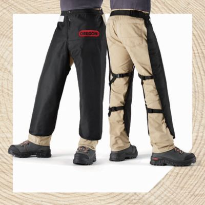 Image showing  Protective Chainsaw Chaps, Black, 8 Layers of Breathable Warp Knit Chainsaw Protection, One Size Fits All
