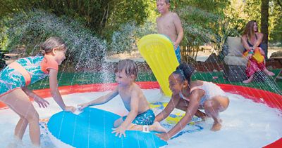 Image showing  Giant 10 ft. Diameter Inflatable Backyard Splashpad, Smile Face