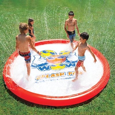 Image showing  Giant 10 ft. Diameter Inflatable Backyard Splashpad, Smile Face