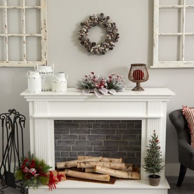 Image showing  17.5 in. Snowy Magnolia Berry Artificial Arrangement Candelabrum