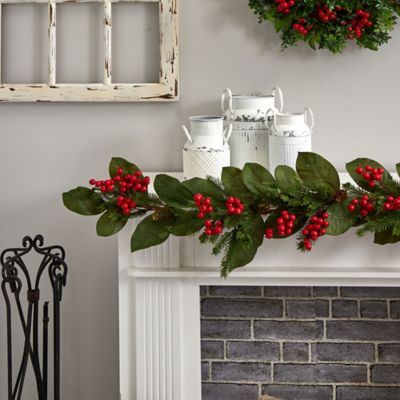 Image showing  5 ft. Magnolia Berry Pine Artificial Garland