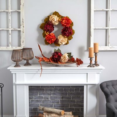 Image showing  20 in. Artificial Hydrangea Berry Wreath