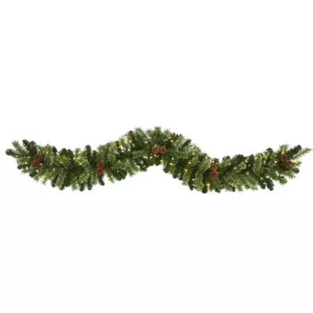 Nearly Natural 6-Foot Artificial Christmas Garland with Clear LED Lights and Pine Cones Artificial Christmas Garlands