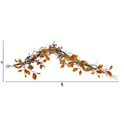 Image showing  4 ft. Fall Foliage, Berries and Twig Artificial Garland
