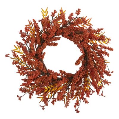 Nearly Natural 18 in. Harvest Berry Artificial Wreath