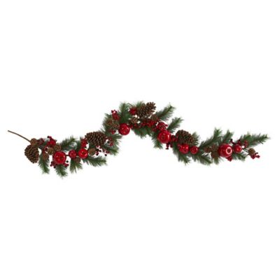 Nearly Natural 6 ft. Apple, Berries and Pine Cone Artificial Garland