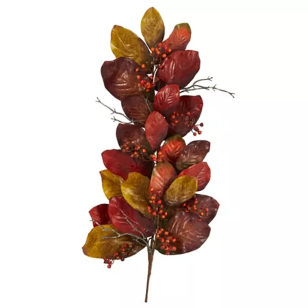 Nearly Natural 36" Fall Magnolia Leaf with Berries Artificial Teardrop Hanging Plant Artificial Plants & Flowers