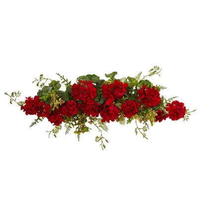 Nearly Natural 32 in. Geranium and Berry Artificial Swag