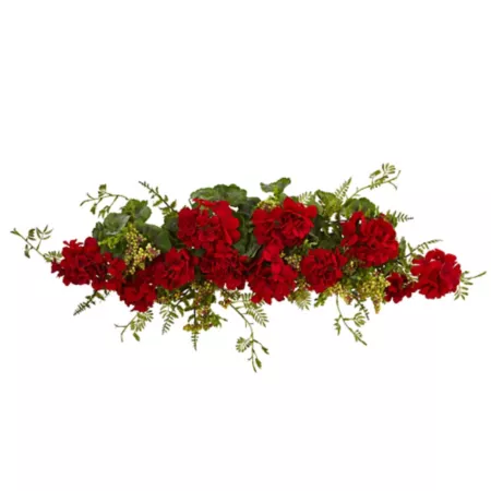 Nearly Natural 32 in Artificial geranium and berry loot Artificial Christmas Garlands