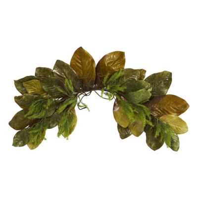 Nearly Natural 35 in. Fall Magnolia Leaf Artificial Swag