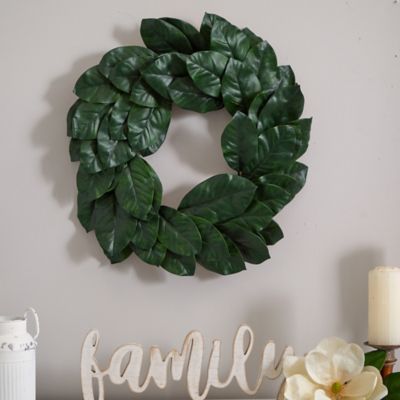 Image showing  24 in. Artificial Magnolia Leaf Wreath