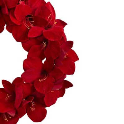 Image showing  22 in. Amaryllis Artificial Wreath