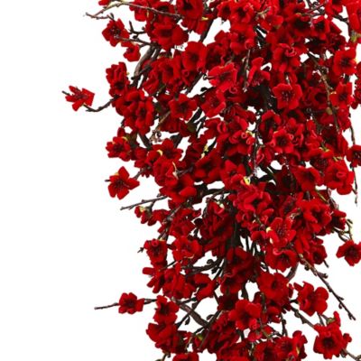 Image showing  28 in. Artificial Plum Blossom Teardrop Floral Hanging