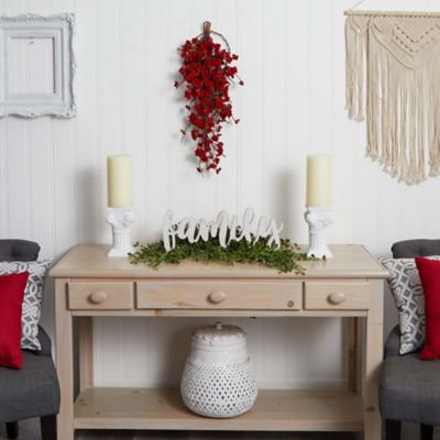 Image showing  28 in. Artificial Plum Blossom Teardrop Floral Hanging