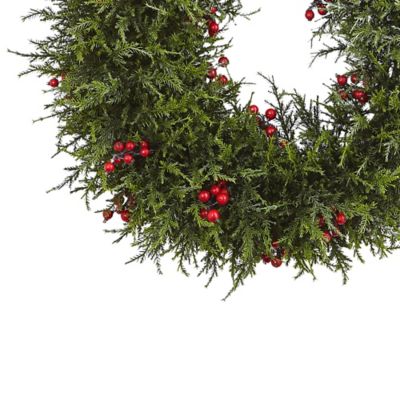 Image showing  20 in. Cedar Berry Wreath