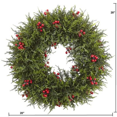 Image showing  20 in. Cedar Berry Wreath