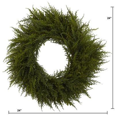 Image showing  24 in. Cedar Artificial Wreath