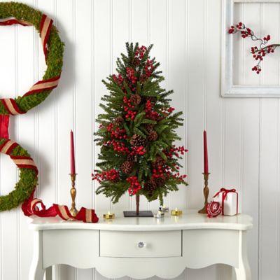 Image showing  36 in. Pine and Berry Faux Christmas Tree