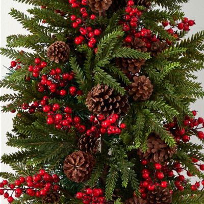 Image showing  36 in. Pine and Berry Faux Christmas Tree