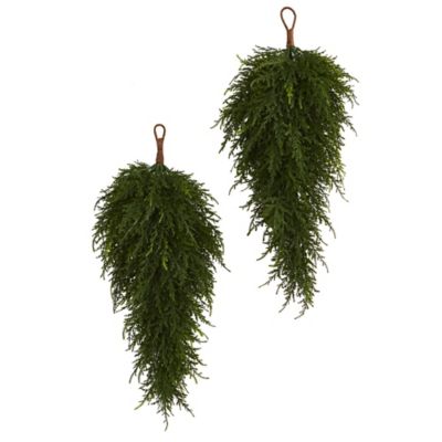Nearly Natural 26 in. Artificial Cedar Teardrops, 2 pc.