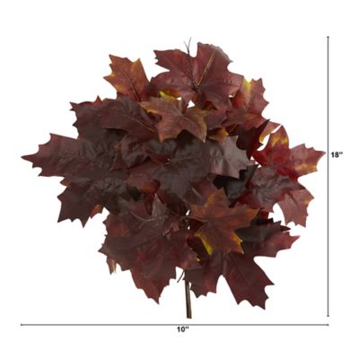 Image showing  18 in. Artificial Burgundy Autumn Maple Leaf Flowers, 2 pc.