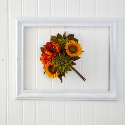 Image showing  16 in. Artificial Peony, Dahlia and Sunflower Flower Bouquets, 2 pc.