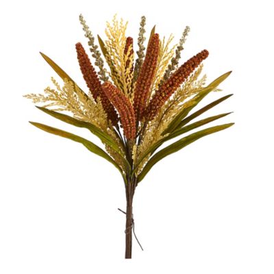 Nearly Natural 23 in. Sorghum Harvest Artificial Bush Flowers, 3 pk.