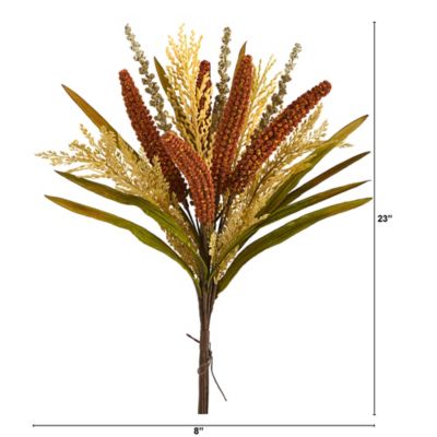 Image showing  23 in. Artificial Sorghum Harvest Bush Flowers, 3 pc.