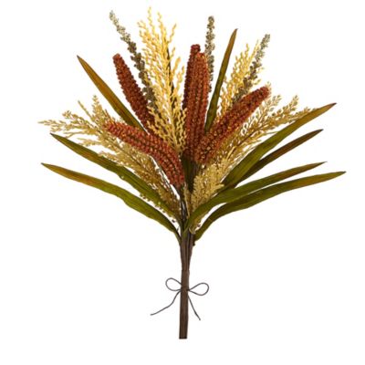 Image showing  23 in. Artificial Sorghum Harvest Bush Flowers, 3 pc.